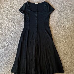 Universal Thread Elegant Black Button-Down Midi Dress